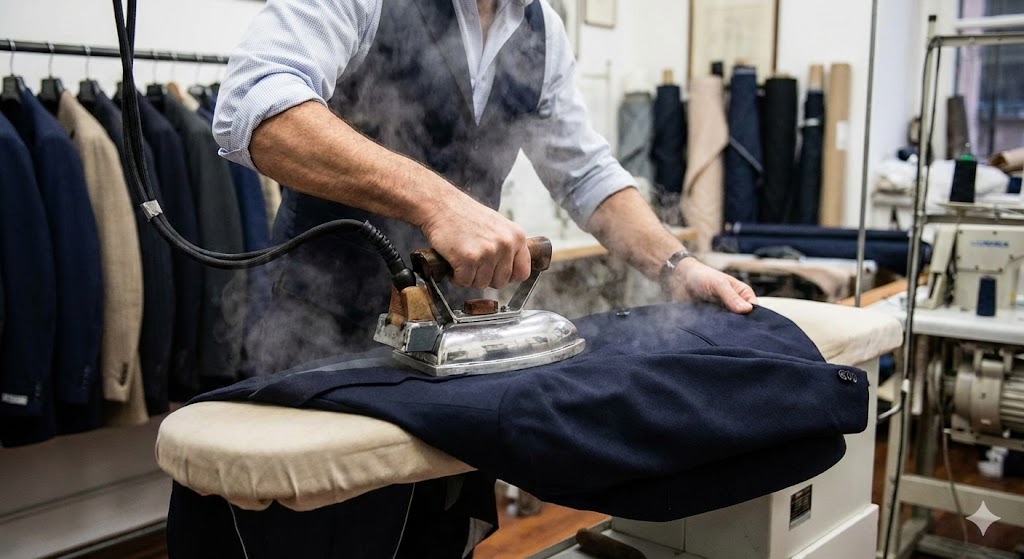 Pressing a tailored garment